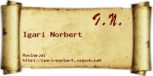 Igari Norbert névjegykártya
